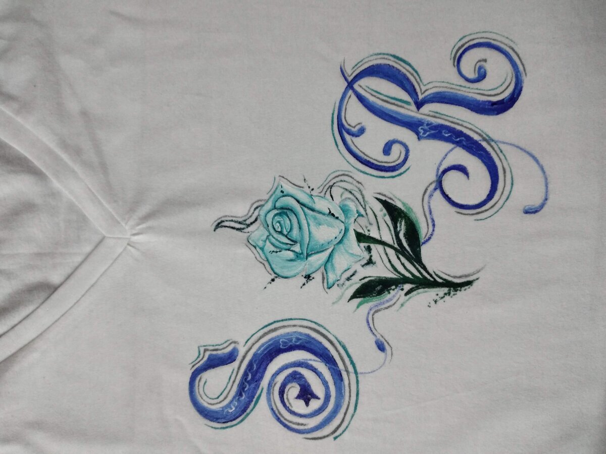 Custom painted t-shirt with initials